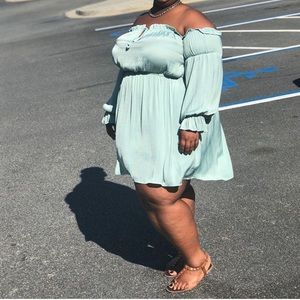 Off-the-shoulder Satin Flowing Dress